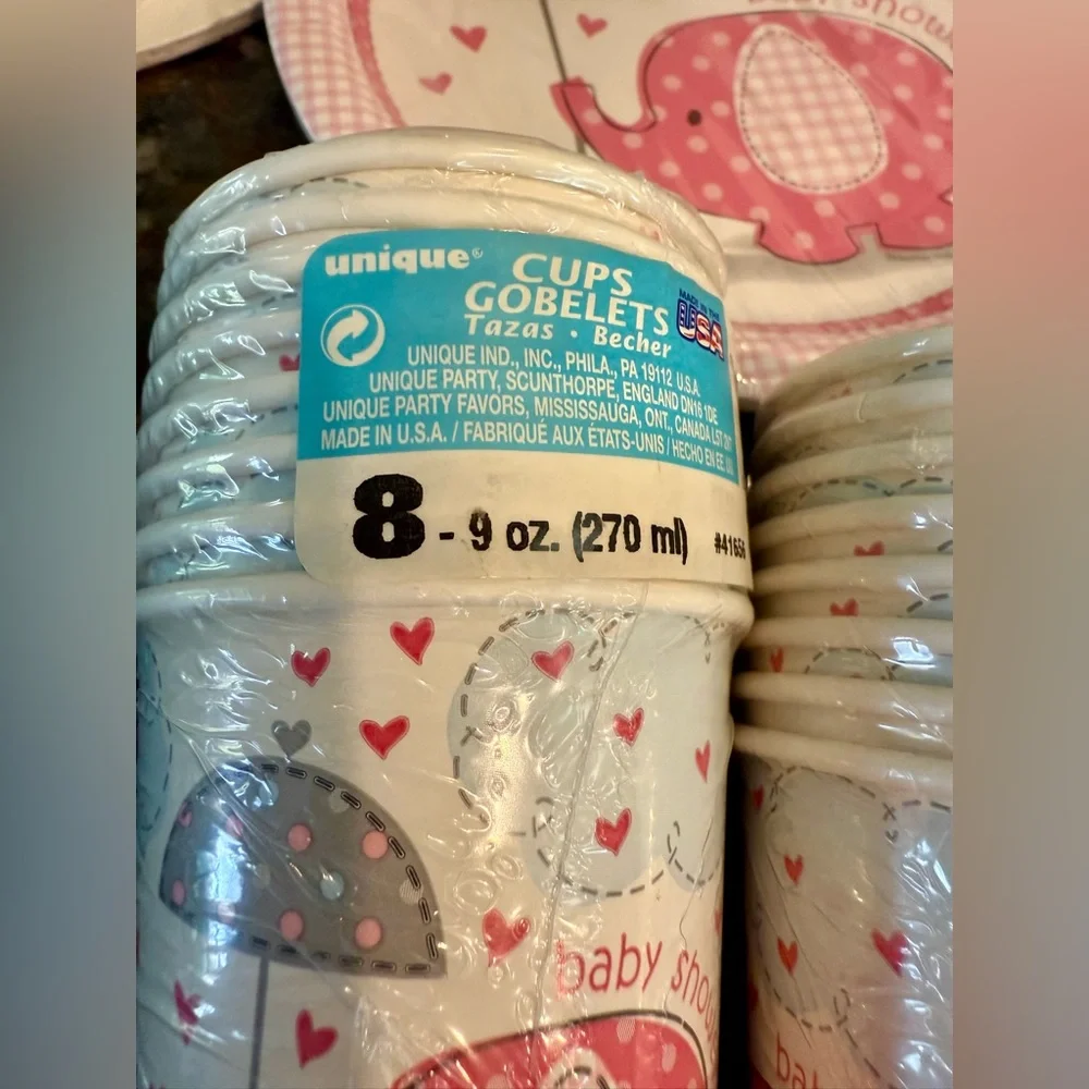 Baby shower plates and cups